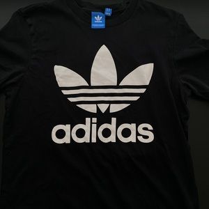 Used Adidas Trefoil Logo Black Tee Size Mens Small